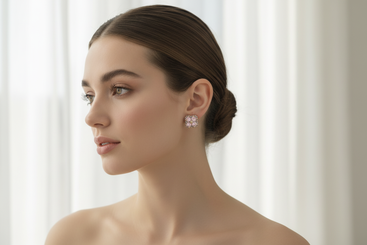 Boucles d’oreilles camélia