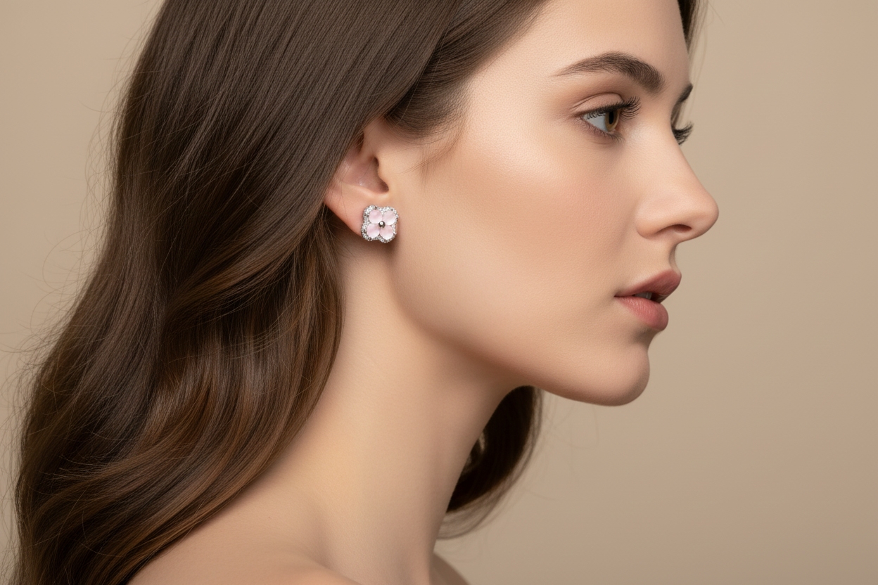 Boucles d’oreilles camélia